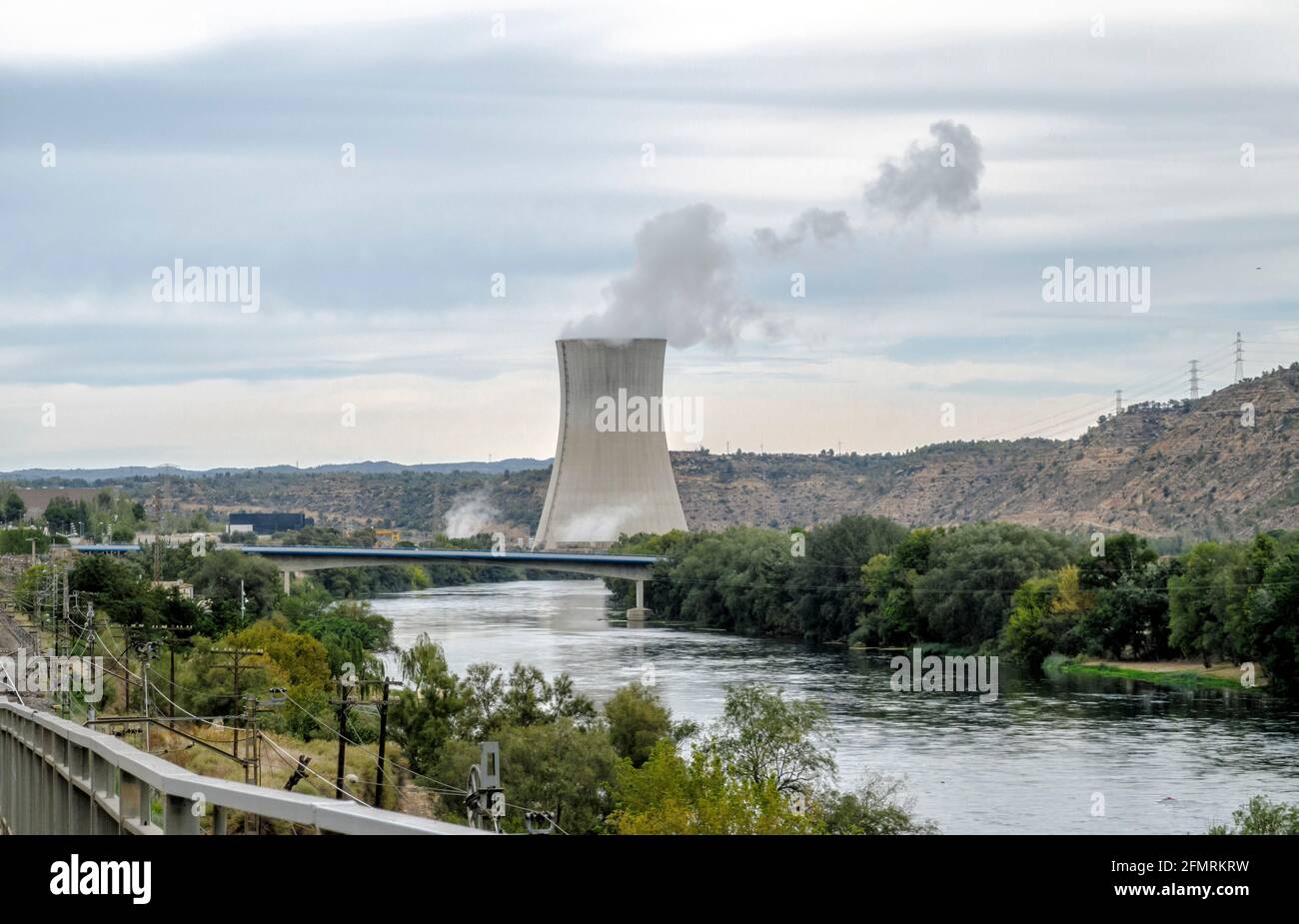 Asco Nuclear Power Plant over the Ebro river (Tarragona, Spain Stock Photo  - Alamy