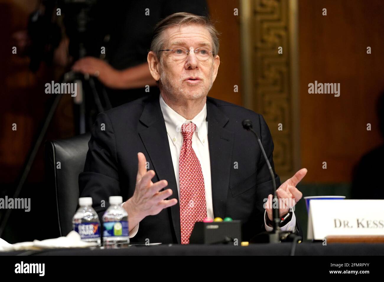 Department of Health and Human Services Chief Science Officer for Covid Response David Kessler answers a question during a Senate Health, Education, Labor and Pensions Committee hearing to discuss the on-going federal response to Covid-19 on Tuesday, May 11, 2021 at the U.S. Capitol in Washington, DCCredit: Greg Nash/Pool via CNP | usage worldwide Stock Photo