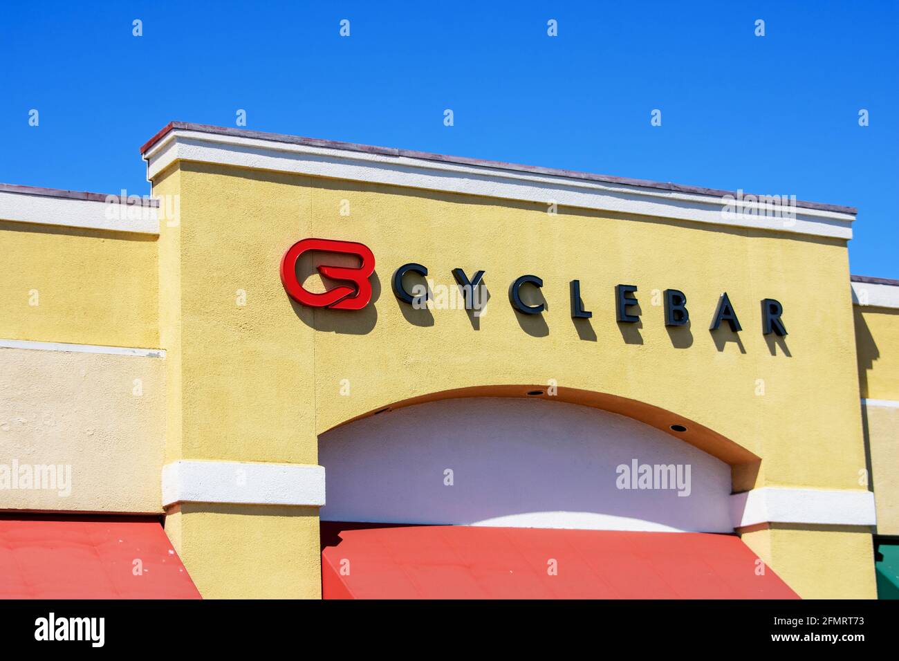 CycleBar sign, logo on fitness cycling studio location - San Jose California, USA - 2021 Stock Photo