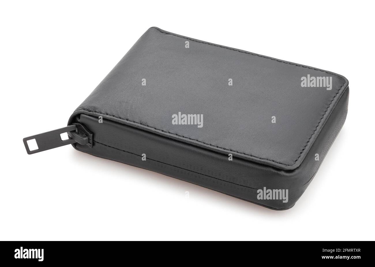 black mens wallet path isolated on white Stock Photo
