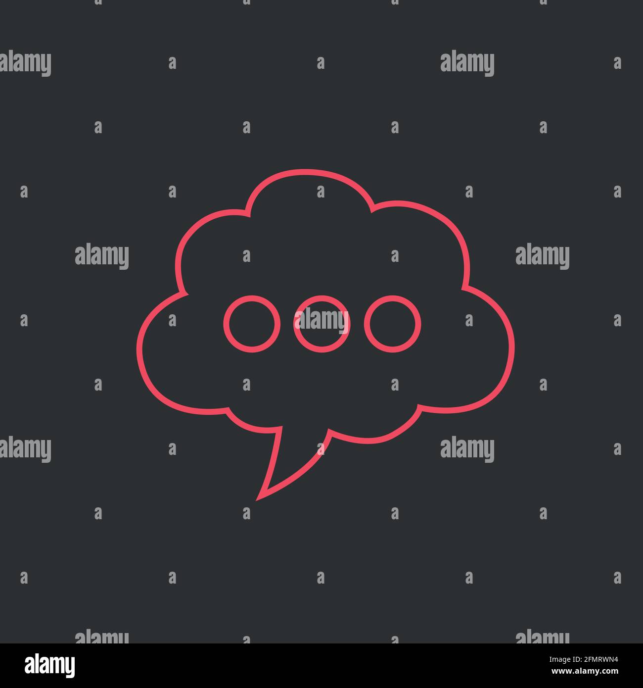 Neon chat icon symbol in flat design.Texting Stock Vector Image & Art