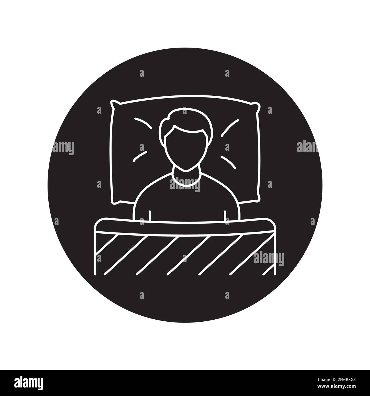 Bed rest color line icon. Pictogram for web page, mobile app, promo. UI