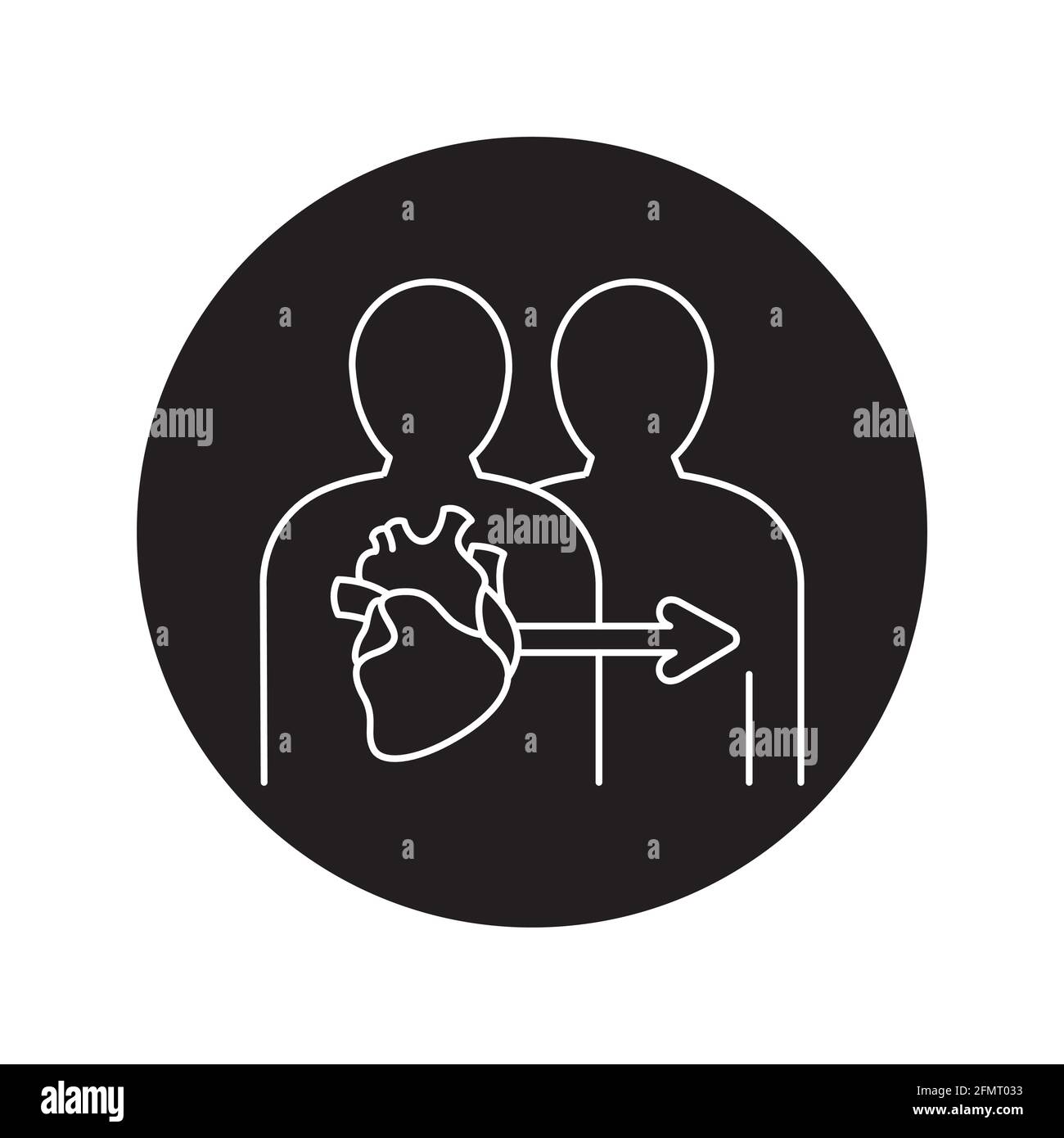 Heart transplant color line icon. Donor organ. Pictogram for web page, mobile app, promo. UI UX ...