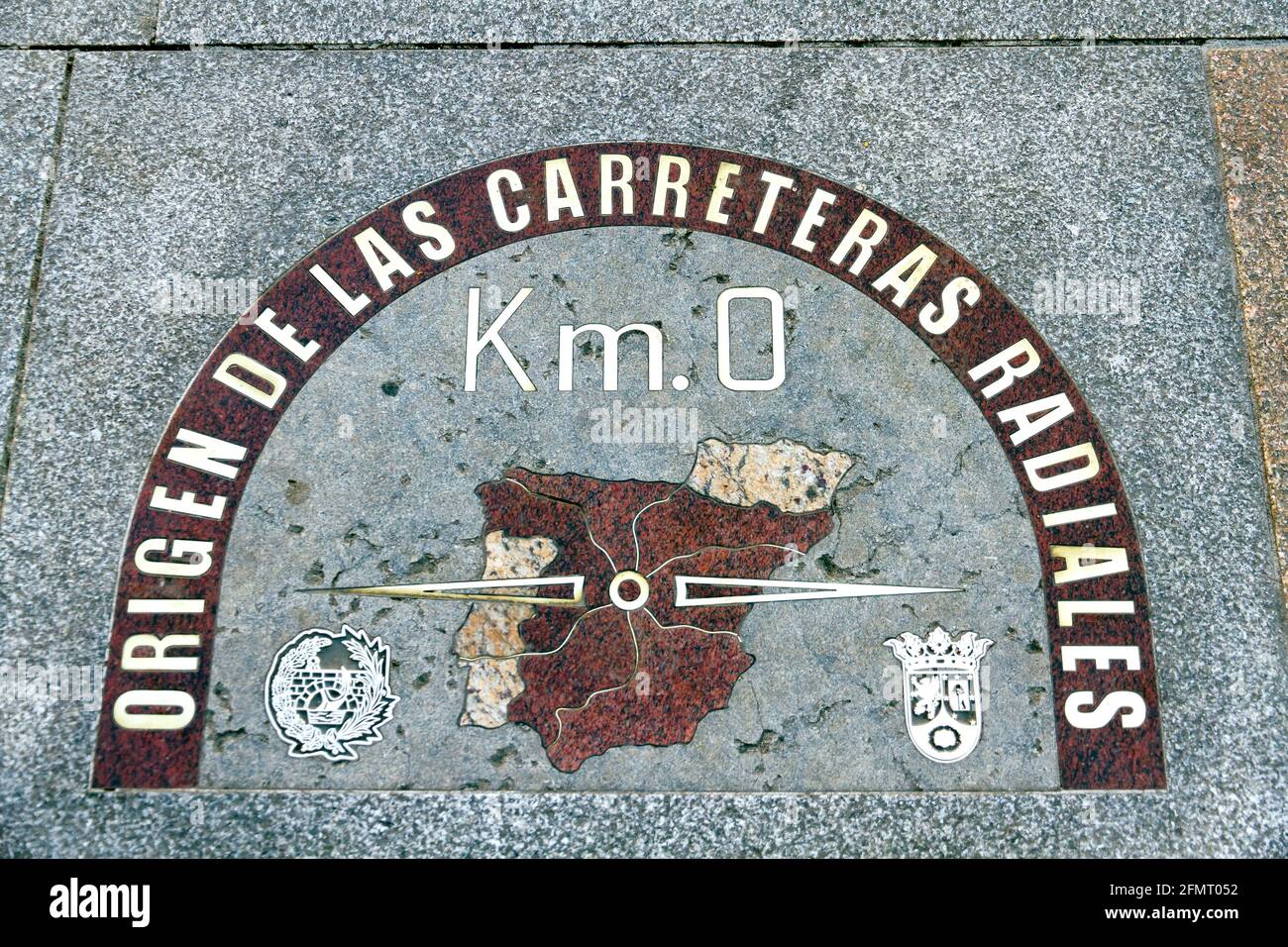 detail of kilometre zero point in Puerta del Sol, Madrid, Spain Stock Photo