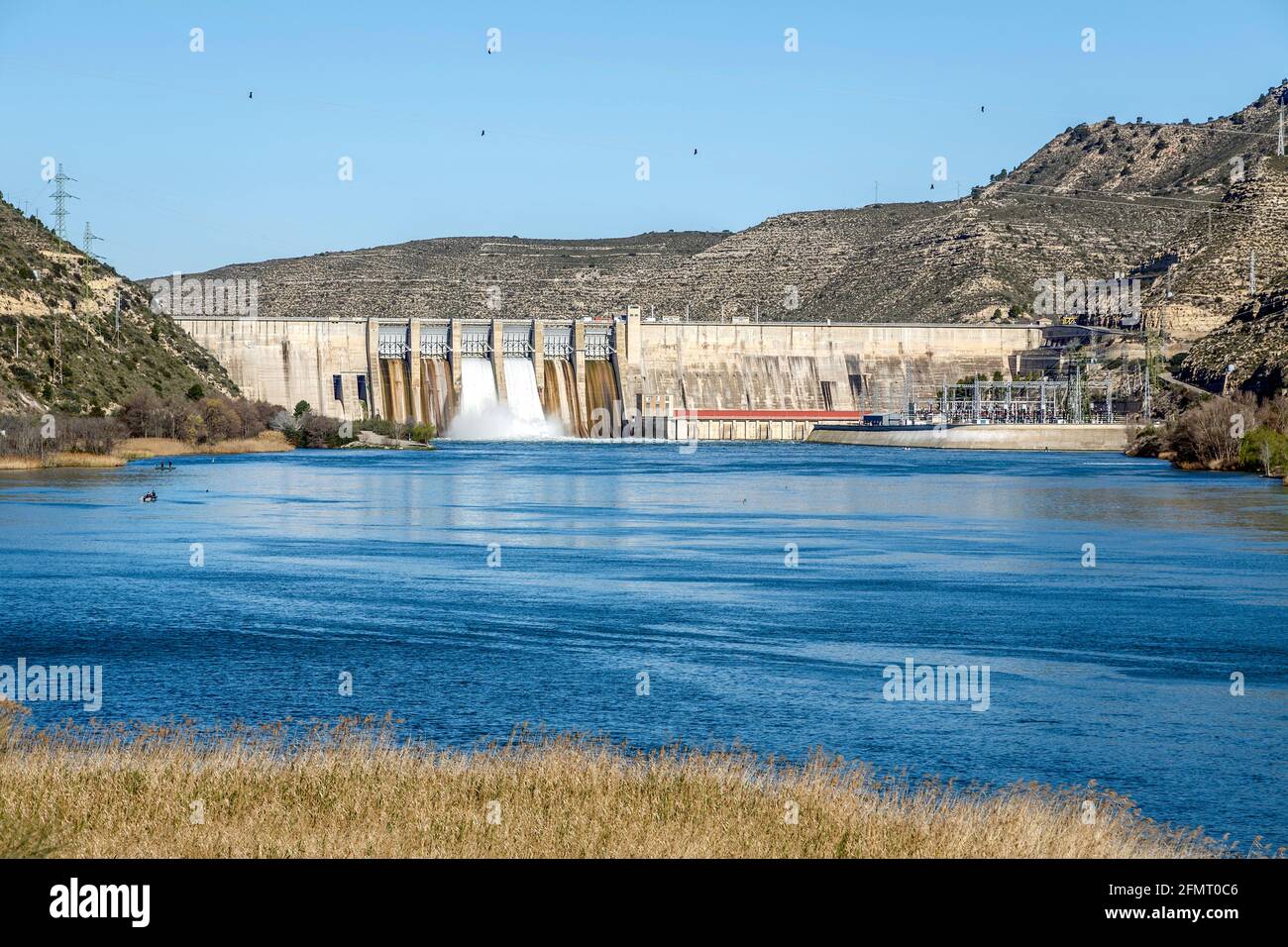 View of reservoir of Mequinenza. Aragon, Spain Stock Photo