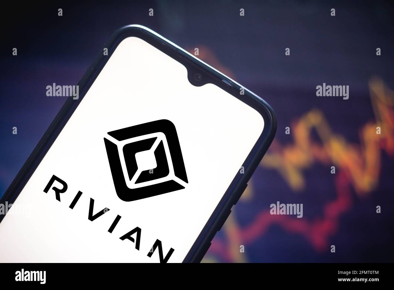 Brazil. 11th May, 2021. In this photo illustration the Rivian logo seen displayed on a smartphone screen. Credit: SOPA Images Limited/Alamy Live News Stock Photo