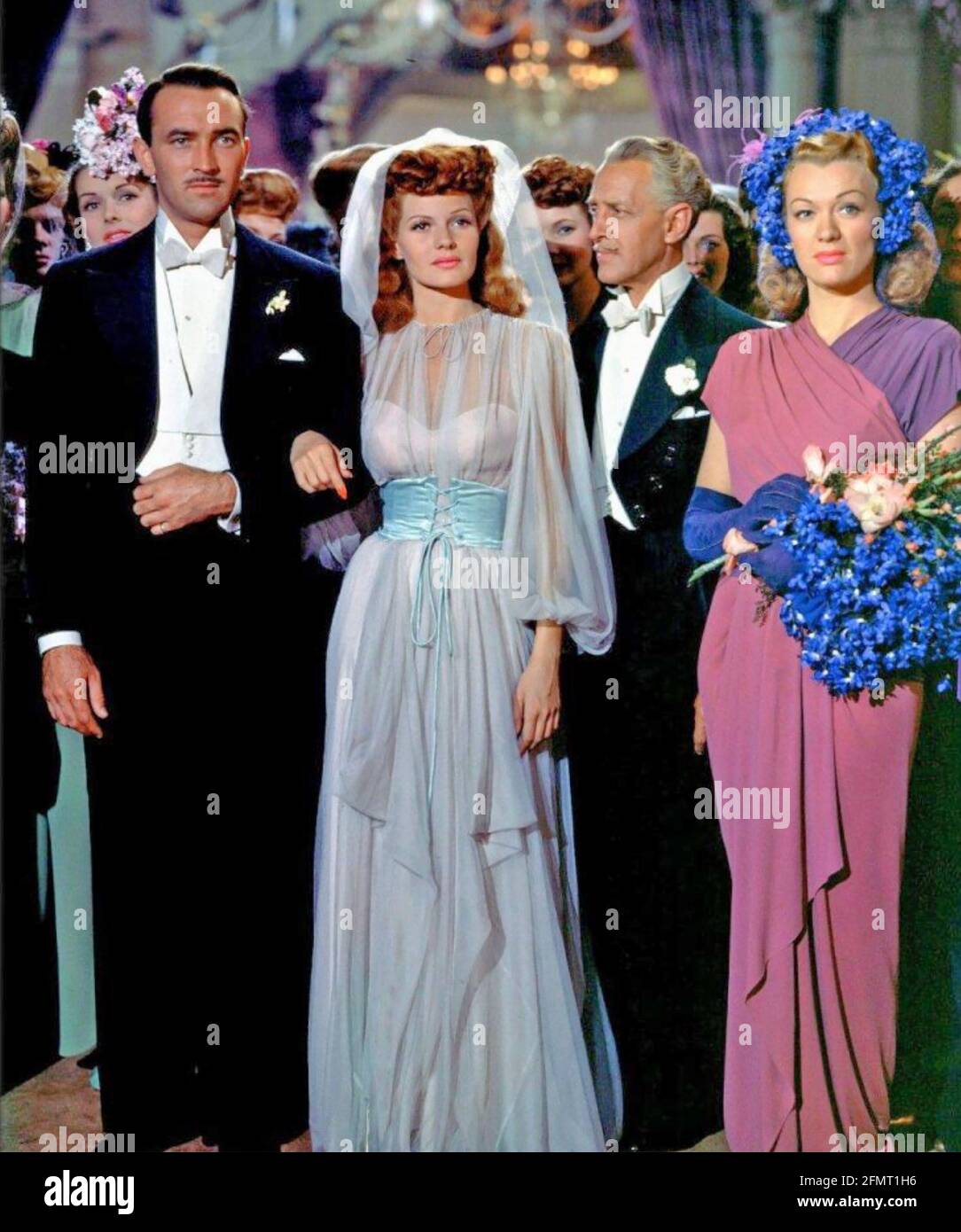 COVER GIRL 1944 Columbia Pictures film with from left: Lee Bowman, Rita Hayworth, Otto Kruger, Eve Arden Stock Photo
