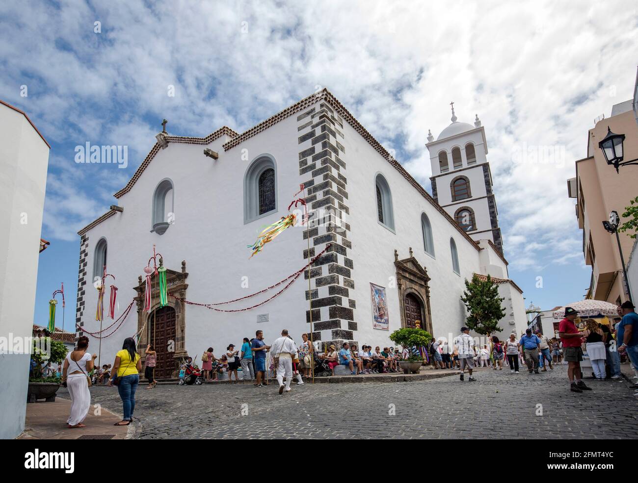 Garachico, Spain - August 16, 2015: Lustrales celebrations in honor of the Holy Christ of Mercy is a traditional folk festival which takes place every Stock Photo