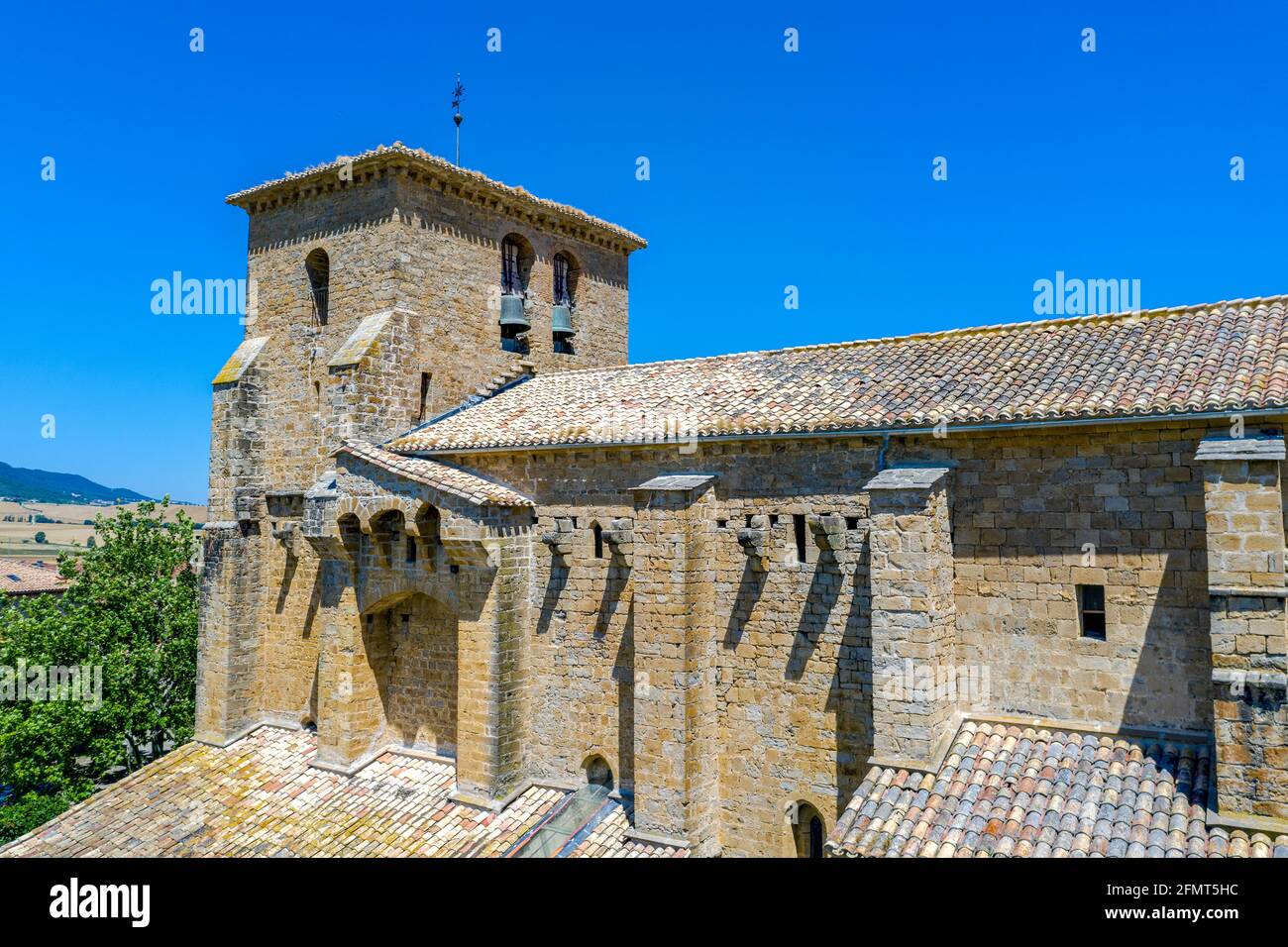 Fortress of the Assumption Church in Urroz Villa. Pamplona Spain Stock Photo