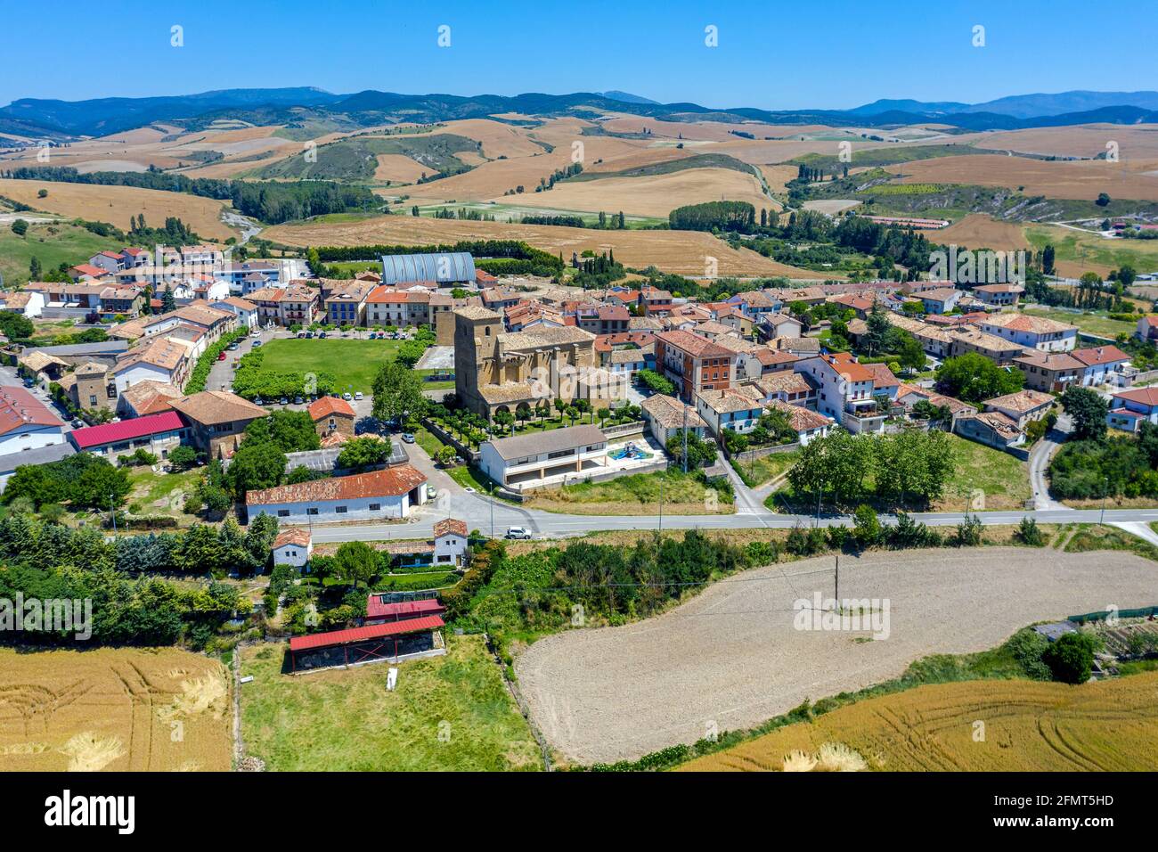 Fortress of the Assumption Church in Urroz Villa. Pamplona Spain Stock Photo