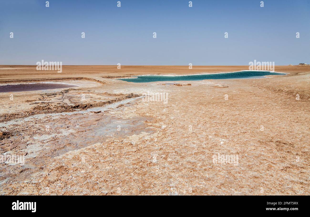 Chott el Djerid,  salt lake in Tunisia Stock Photo