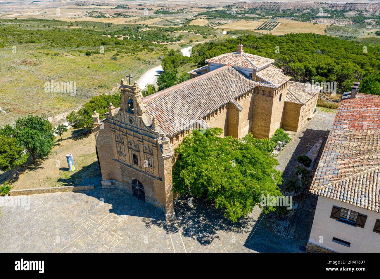 Basilica of Our Lady of the Yugo in Navarre, Spain Stock Photo