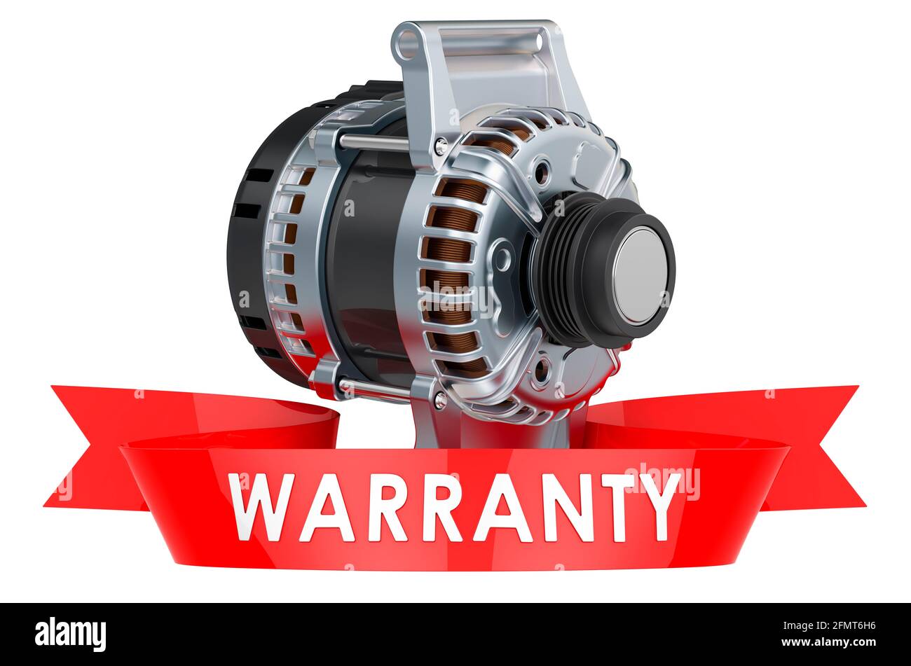 Starter warranty, service concept. 3D rendering isolated on white