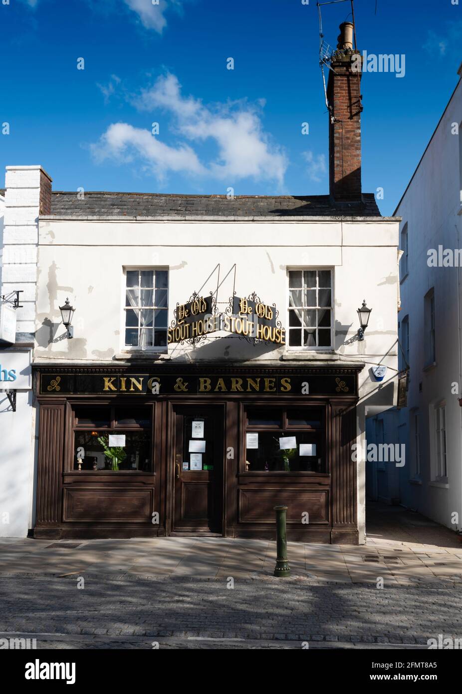 The Stout House public house in the Carfax, Horsham town centre, West Sussex, UK Stock Photo
