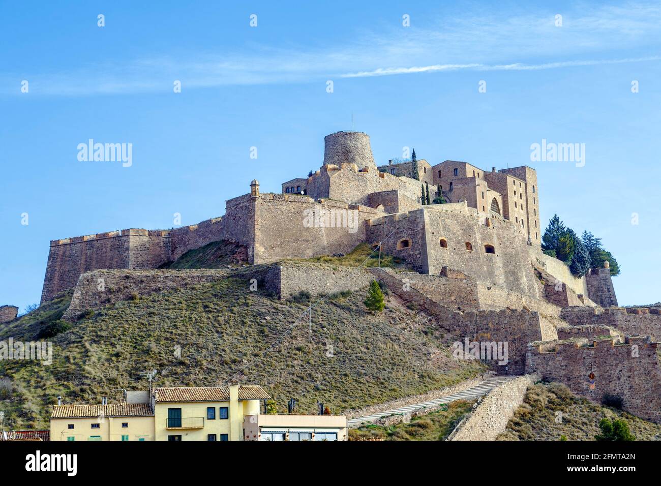 Cardona castle is a famous medieval castle in Catalonia. Now it is a famous state run hotel or 'parador'. Stock Photo