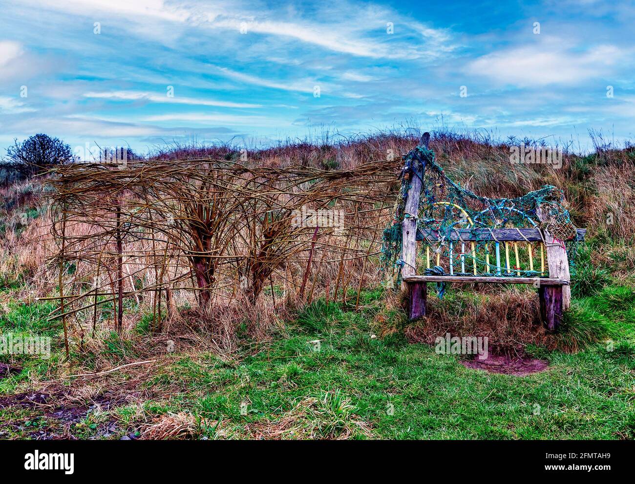 Colorful country bench out on a rural hiking trail Stock Photo Alamy