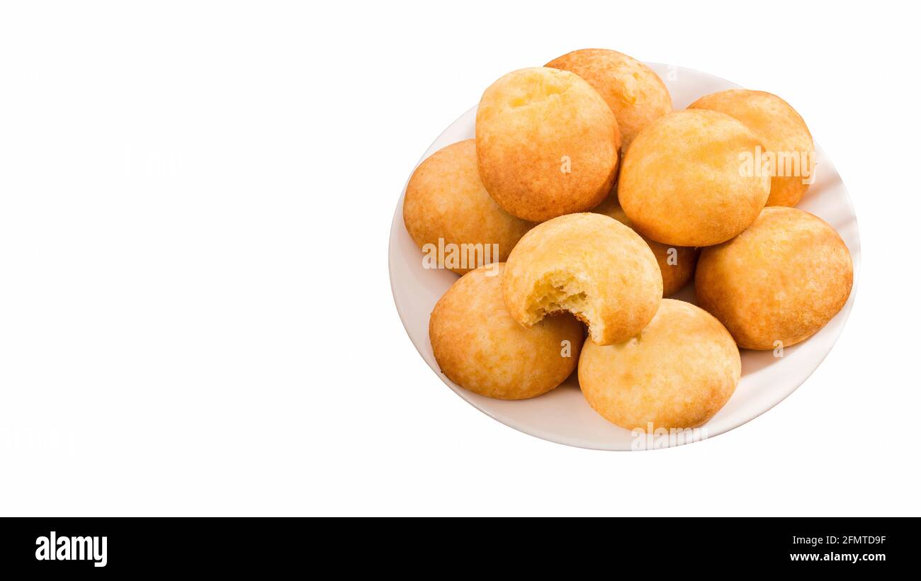 Delicious Colombian almojabanas - Traditional cuisine. Text space Stock Photo