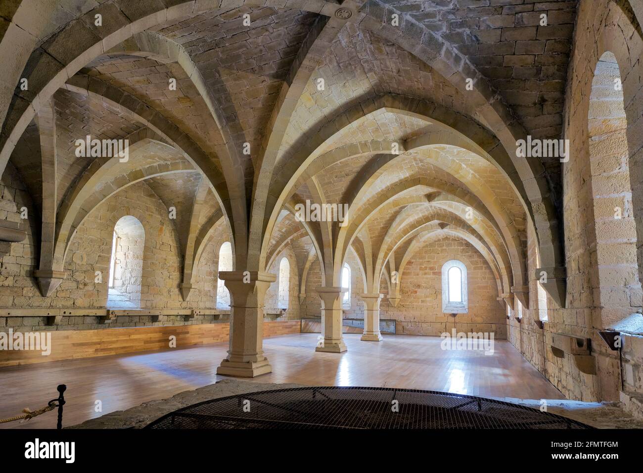 Monastery of Santa Maria de Poblet, Catalonia, Spain basement vault Stock Photo