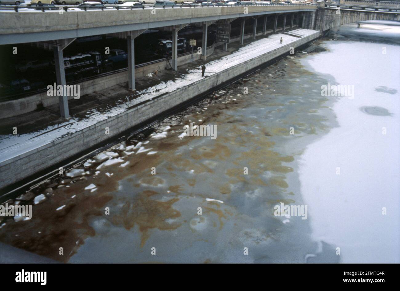 Polluted water in the river, Philadelphia PA, USA, 1977 Stock Photo Alamy