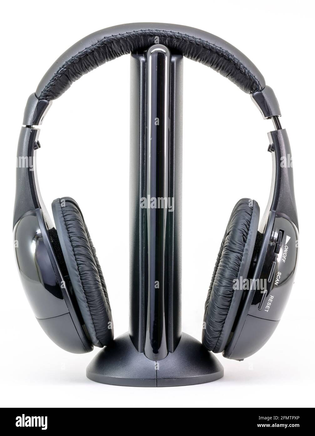 Wireless headphones isolated on white background Stock Photo - Alamy
