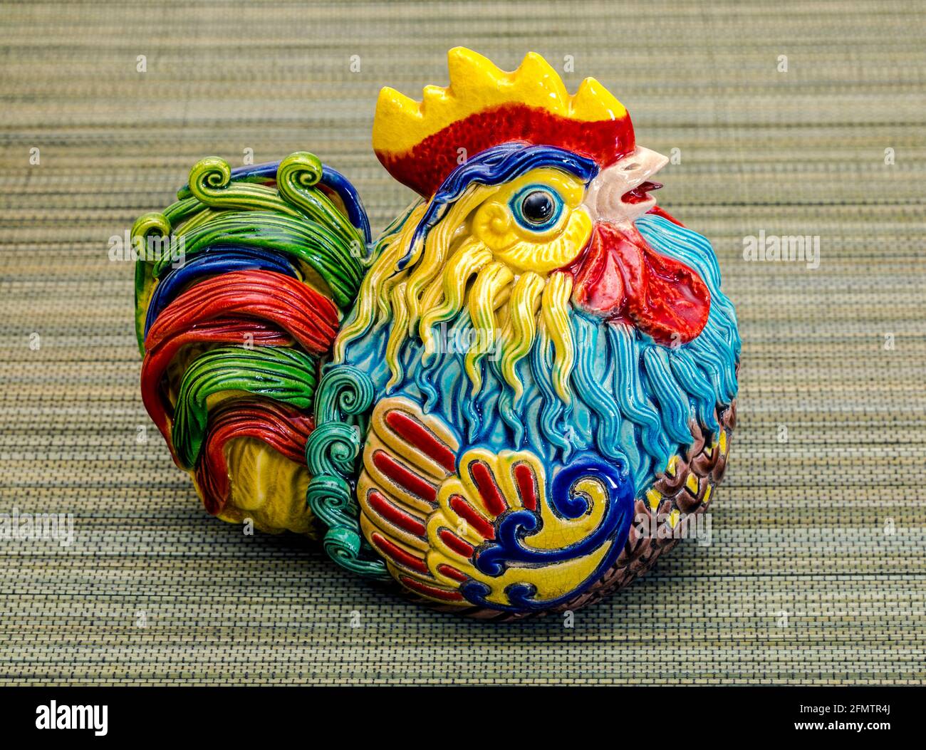 Chinese toy, which represents the year 2017, in the zodiac calendar is the year of the rooster Stock Photo