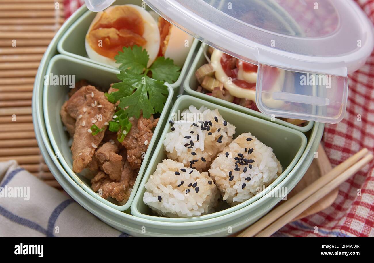 The OBento was meaning lunch box for the husband Stock Photo Alamy