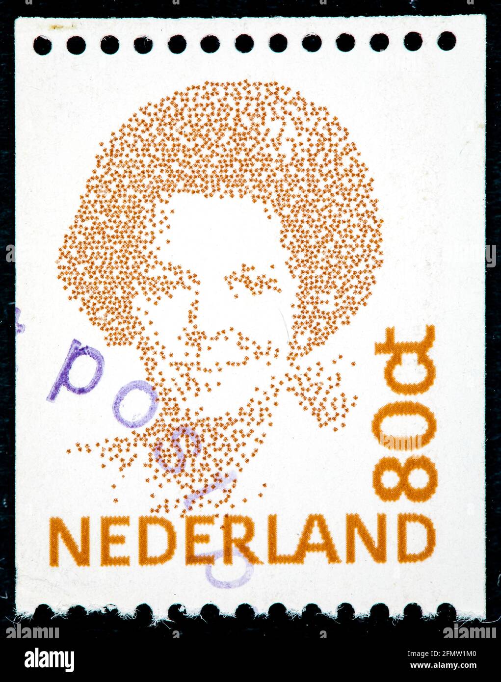 NETHERLANDS - CIRCA 1982: A stamp printed in the Netherlands shows Queen Beatrix, circa 1982. Stock Photo
