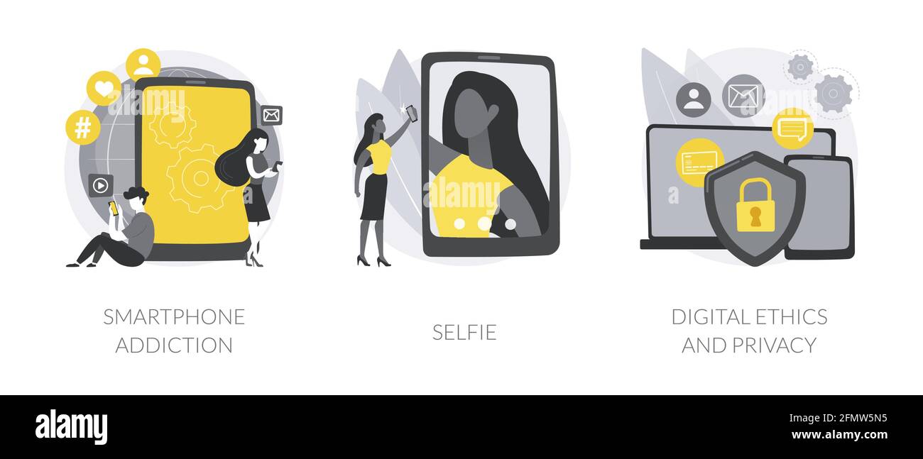 Digital behaviour abstract concept vector illustrations Stock Vector