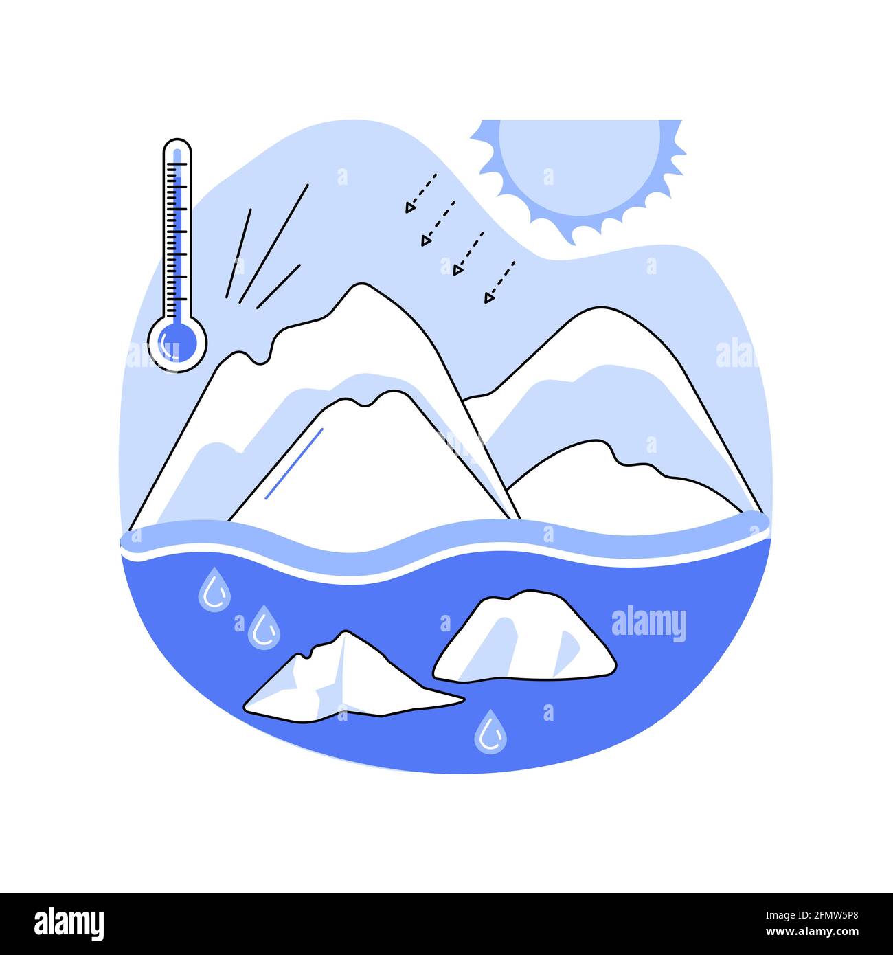 Melting glaciers abstract concept vector illustration. Stock Vector