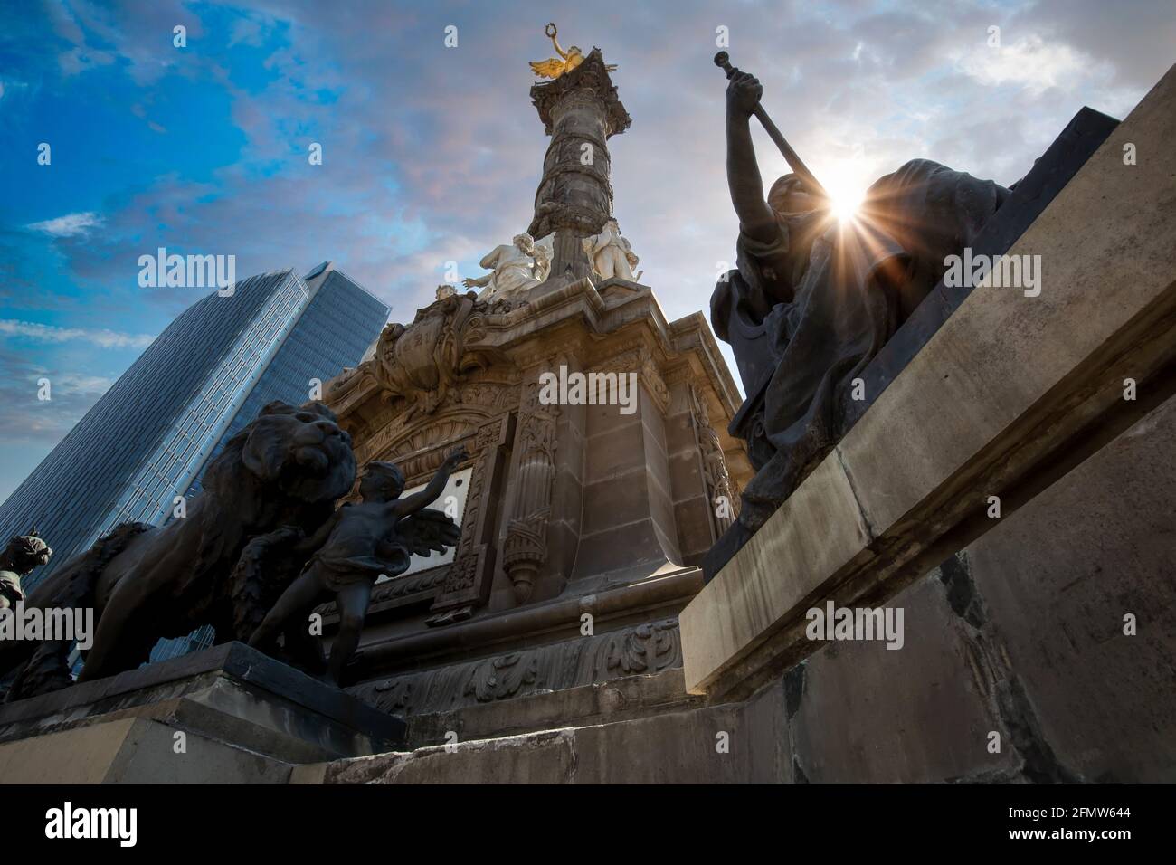 Angel of Independence monument located on Reforma Street near historic center of Mexico City. Stock Photo