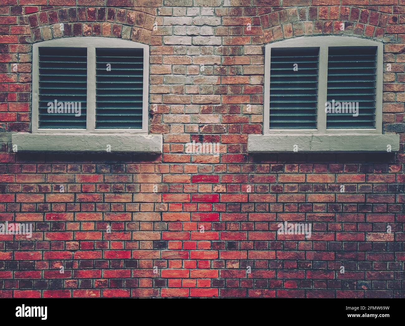 Old window and red wall, vintage style Stock Photo - Alamy