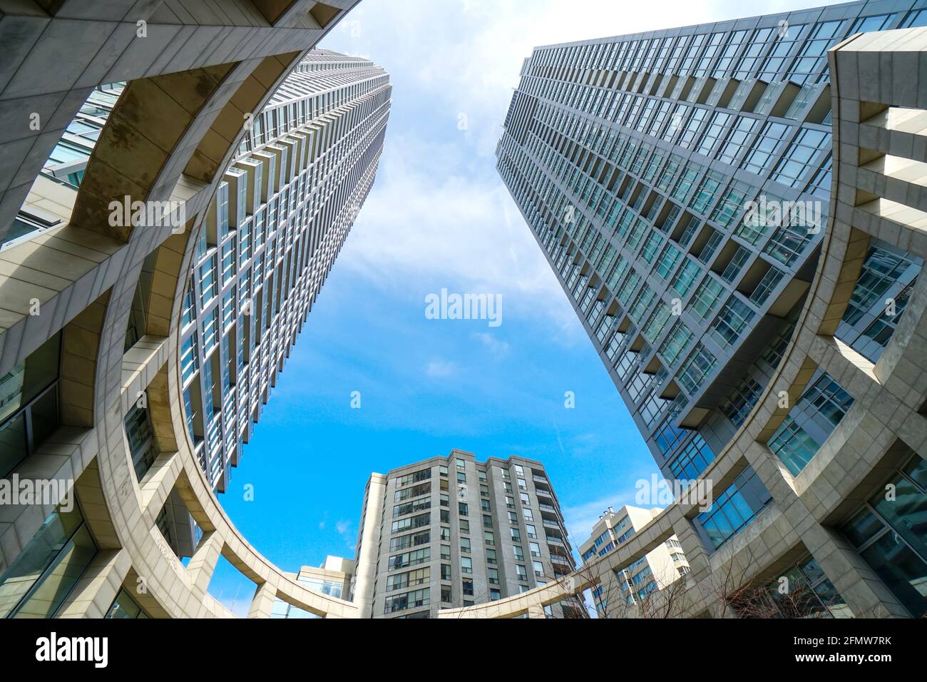 Toronto Condominium in a trendy district near Yonge and College intersection, a zone of active residential development. Stock Photo