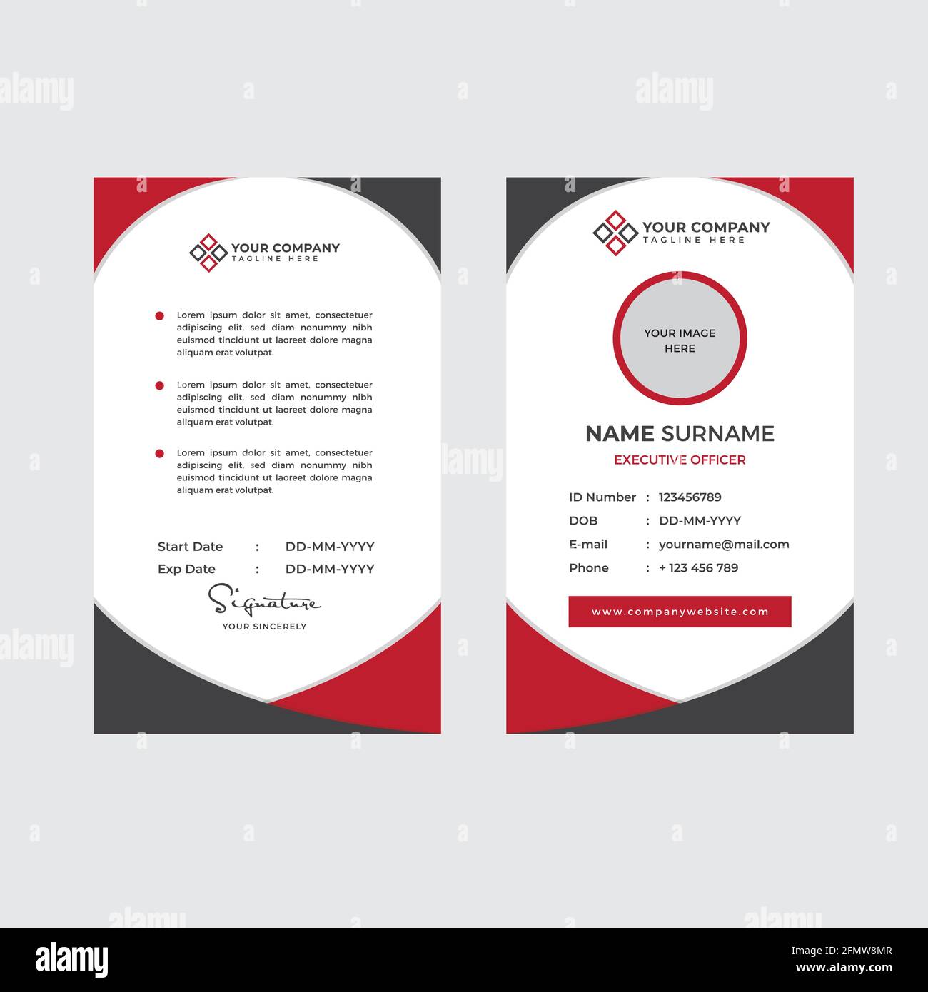 Sample Of A Company Id Card