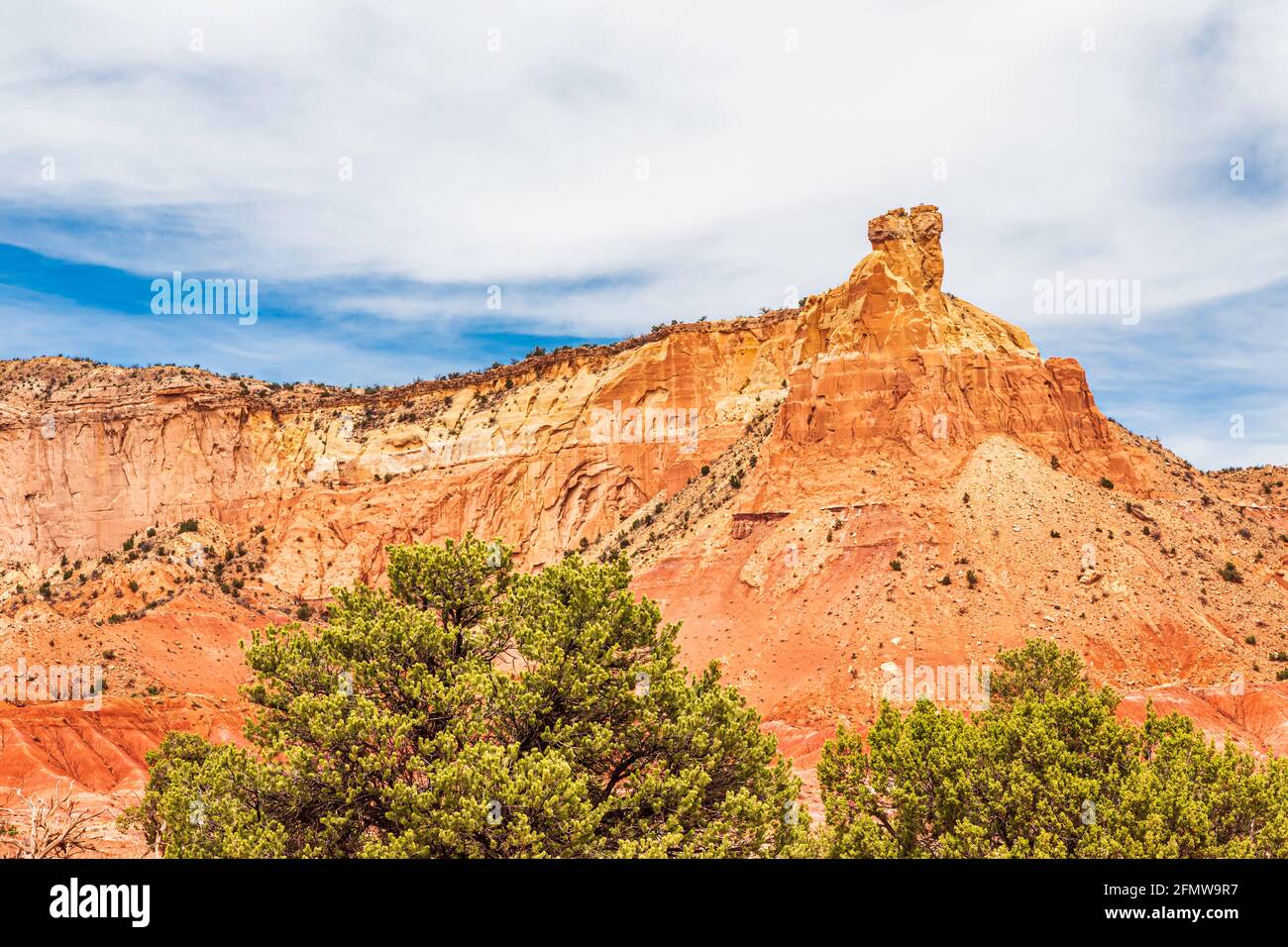 Landscape view of Chimney Rock at Abiquiu, New Mexico., USA. Stock Photo