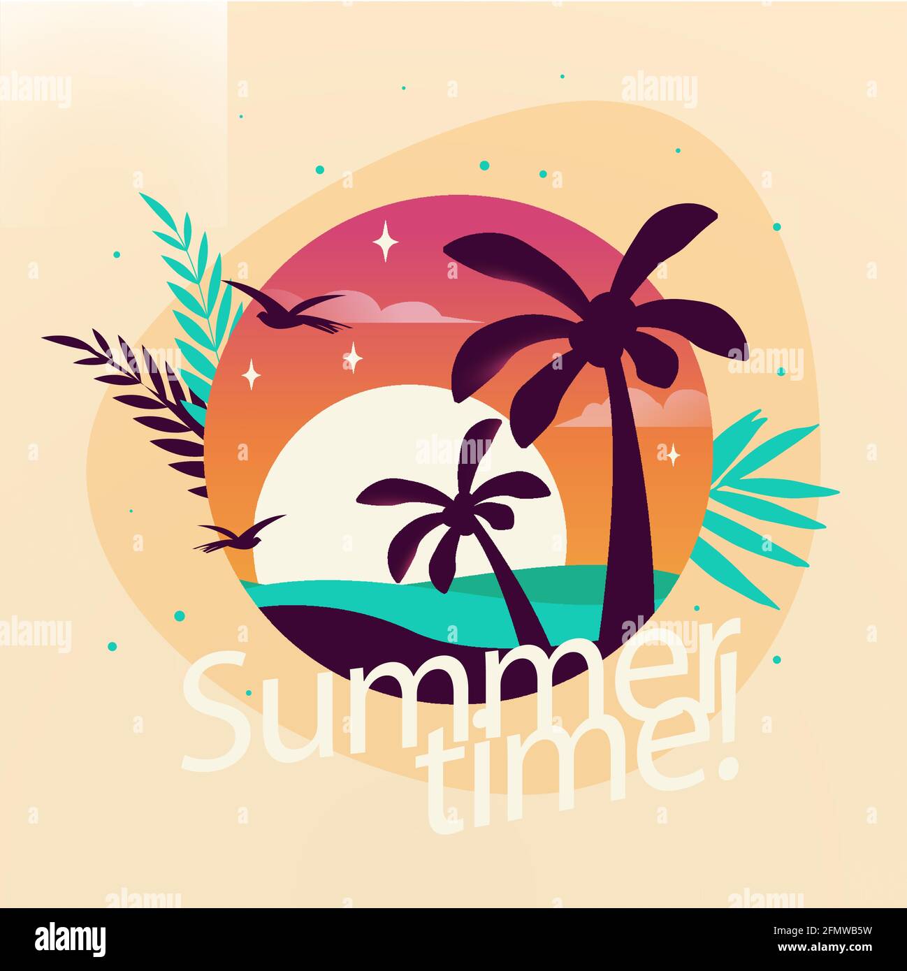 Flat summer illustration Vector illustration Stock Vector Image & Art ...