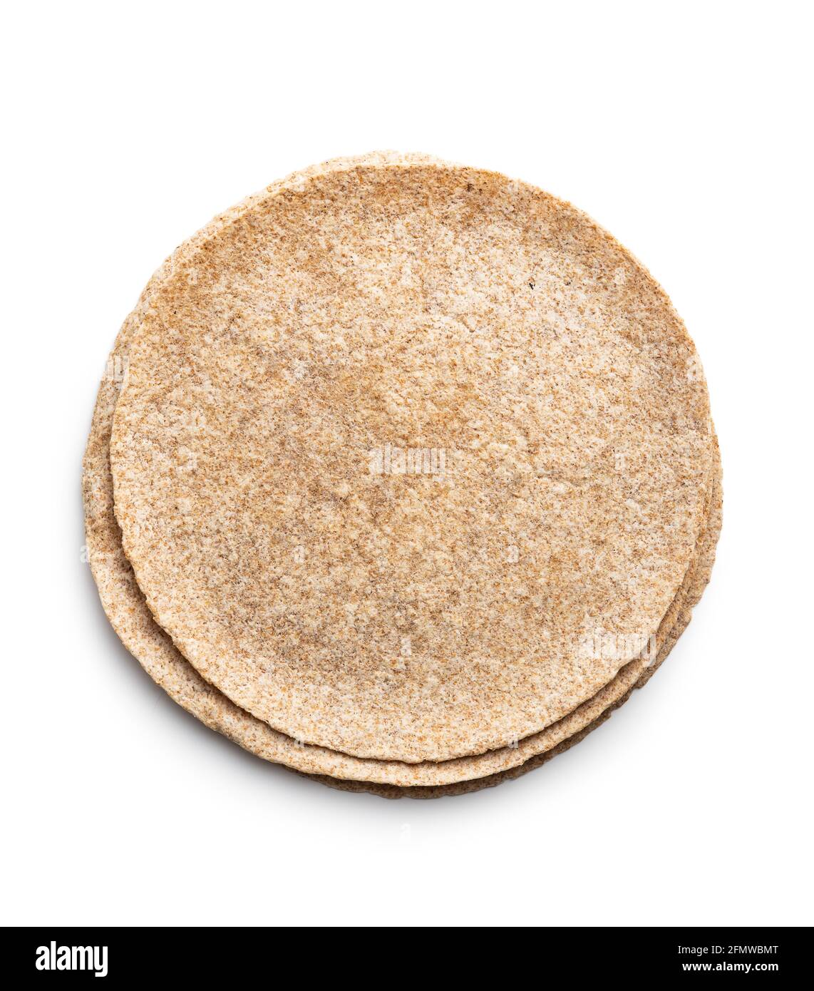 Whole grain tortilla wraps isolated on white background Stock Photo Alamy