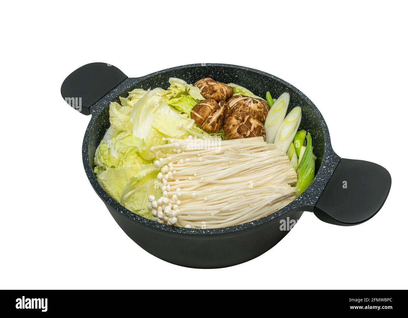 Isolated various fresh vegetables in modern black with stone texture pattern, prepare vegetables for Asian healthy meals as vegetable soup. Stock Photo