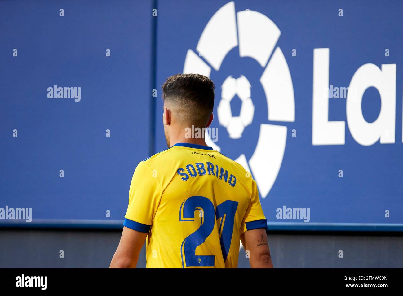 Pamplona, Spain. 11th May, 2021. Rubén Sobrino Pozuelo (forward; Cádiz CF) in action during the Spanish La Liga Santander match between CA Osasuna and Cádiz CF at the Sadar stadium.(Finale Score; CA Osasuna 3-2 Cádiz CF) Credit: SOPA Images Limited/Alamy Live News Stock Photo