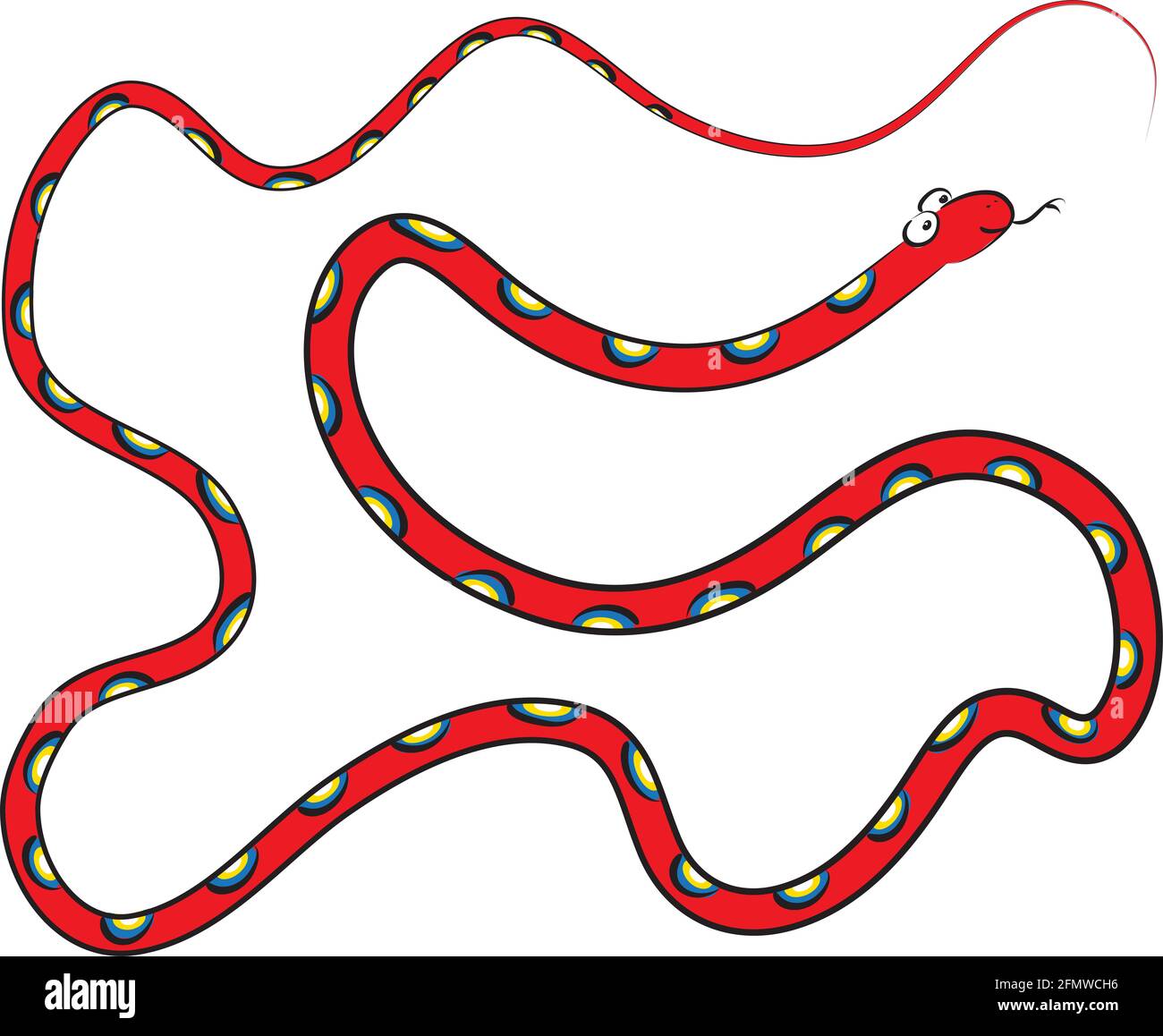 colourful cartoon long snake Stock Photo