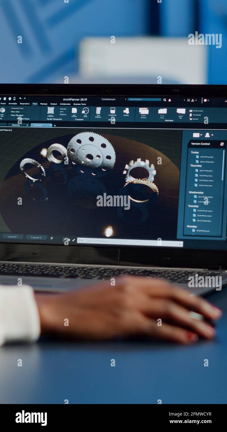 African woman engineer working at new project using laptop doing ...