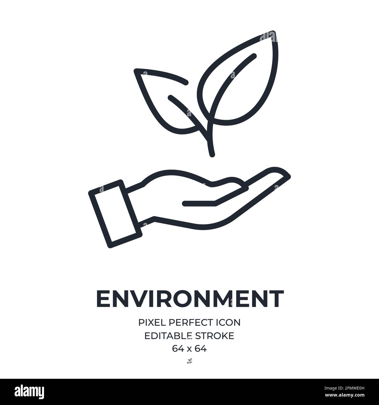 Ecology and environment concept editable stroke outline icon isolated ...