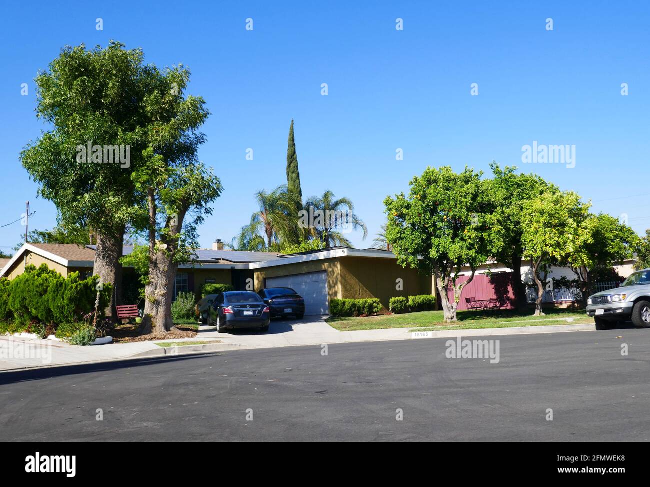 Northridge, California, USA 3rd May 2021 A general view of atmosphere of singer Donna Summer's former home/house at 18165 Eccles Street on May 3, 2021 in Northridge, California, USA. Photo by Barry King/Alamy Stock Photo Stock Photo