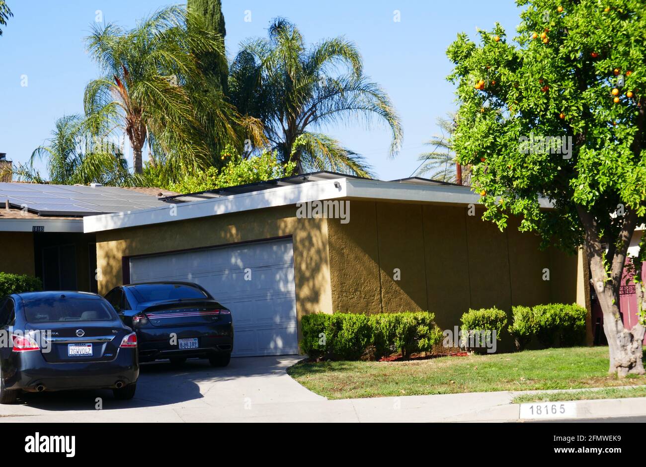 Northridge, California, USA 3rd May 2021 A general view of atmosphere of singer Donna Summer's former home/house at 18165 Eccles Street on May 3, 2021 in Northridge, California, USA. Photo by Barry King/Alamy Stock Photo Stock Photo