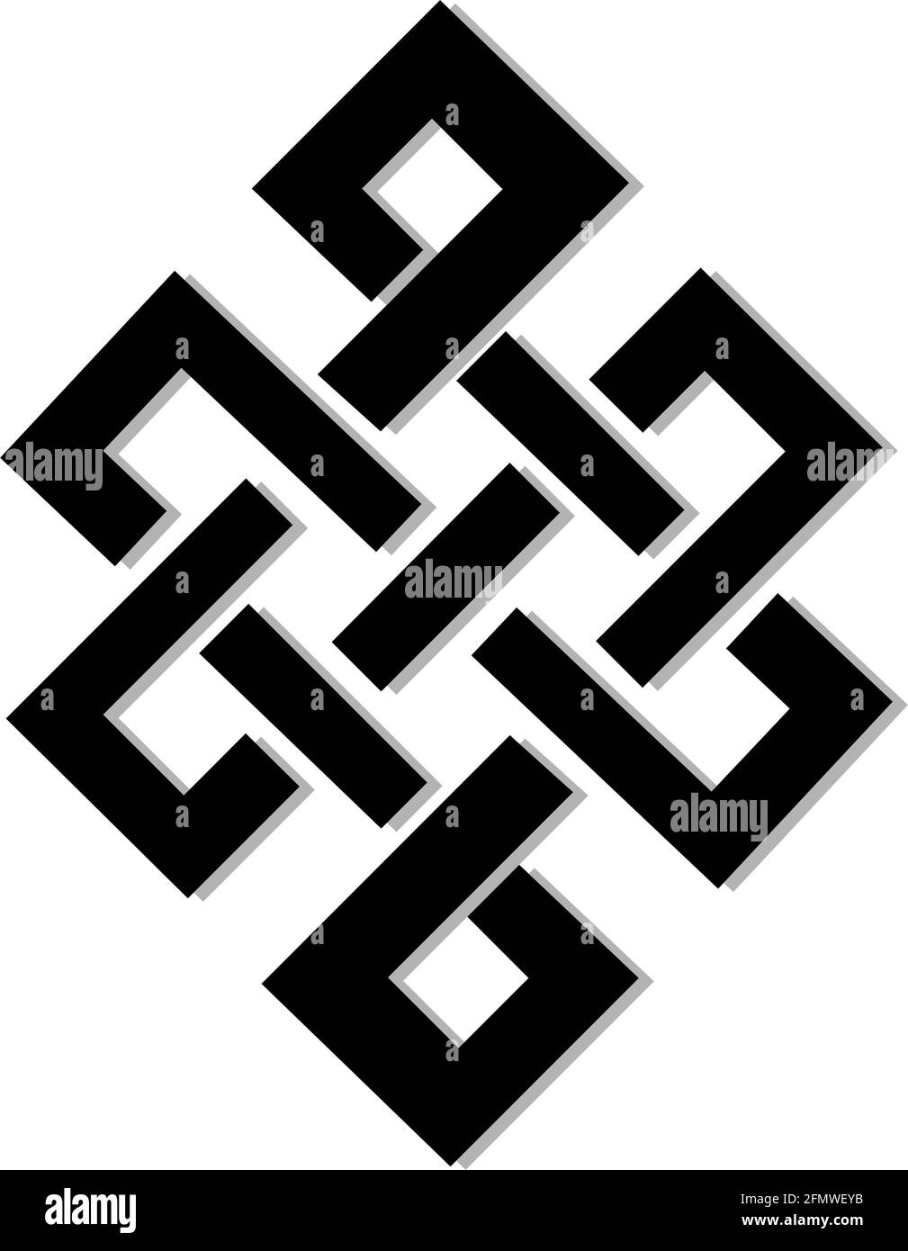 CELTIC KNOT SYMBOL IN BLACK COLOR WITH SHADOW Stock Vector