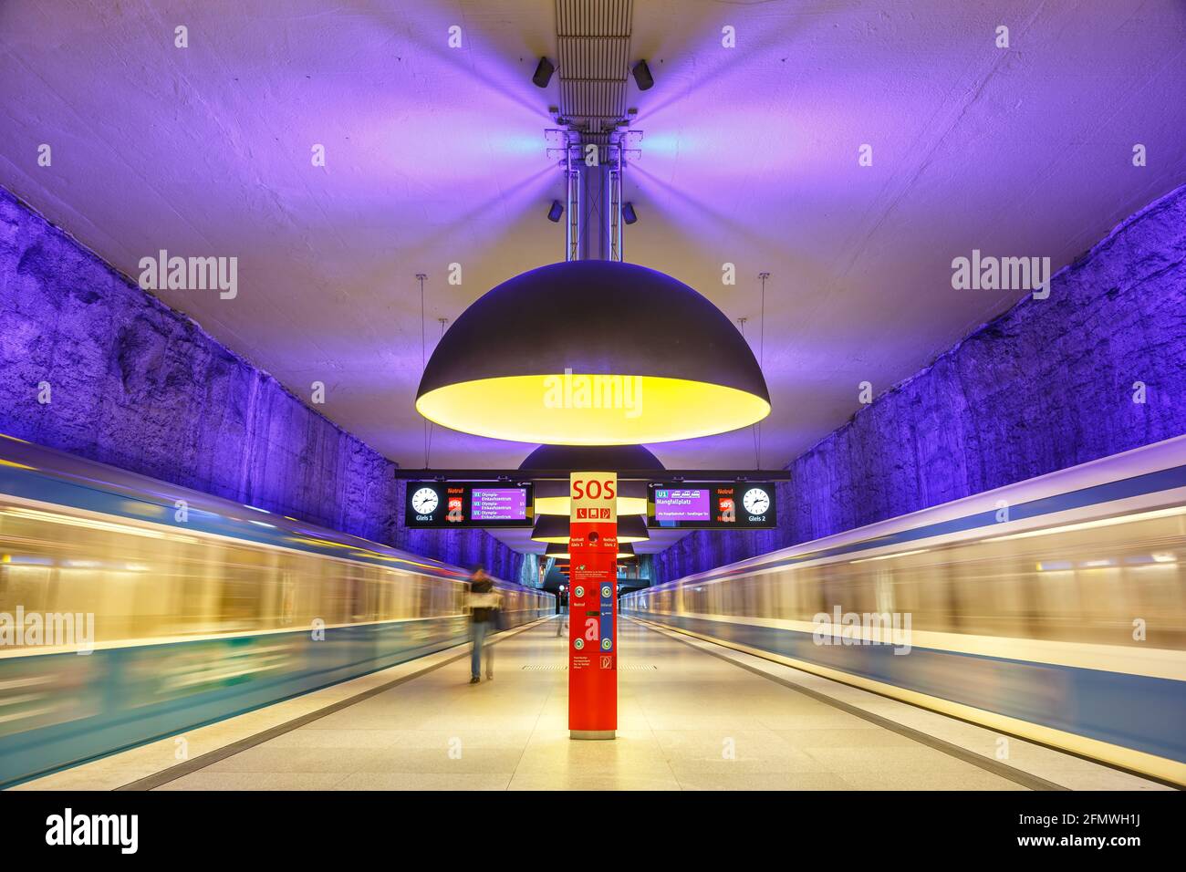 Munich, Germany - November 16, 2014: Metro Underground Station Westfriedhof in Munich, Germany. Stock Photo