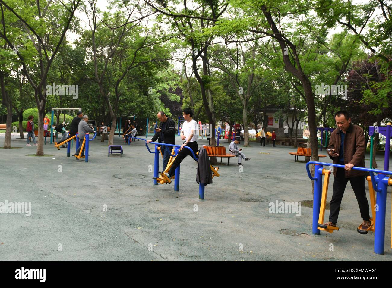 Chinese outdoor exercise gym in china hi-res stock photography and