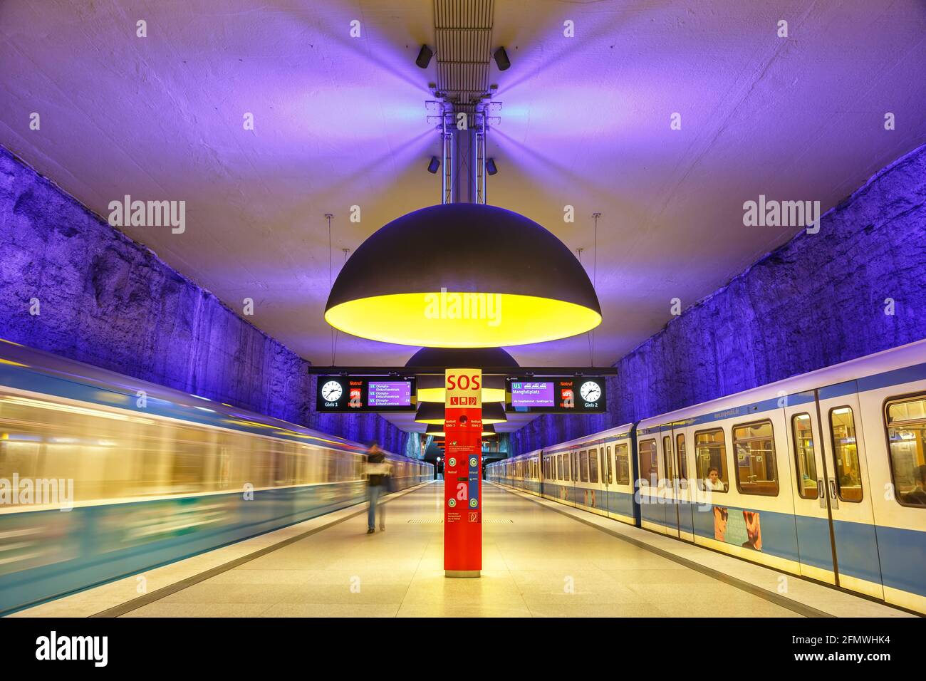 Munich, Germany - November 16, 2014: Metro Underground Station Westfriedhof in Munich, Germany. Stock Photo