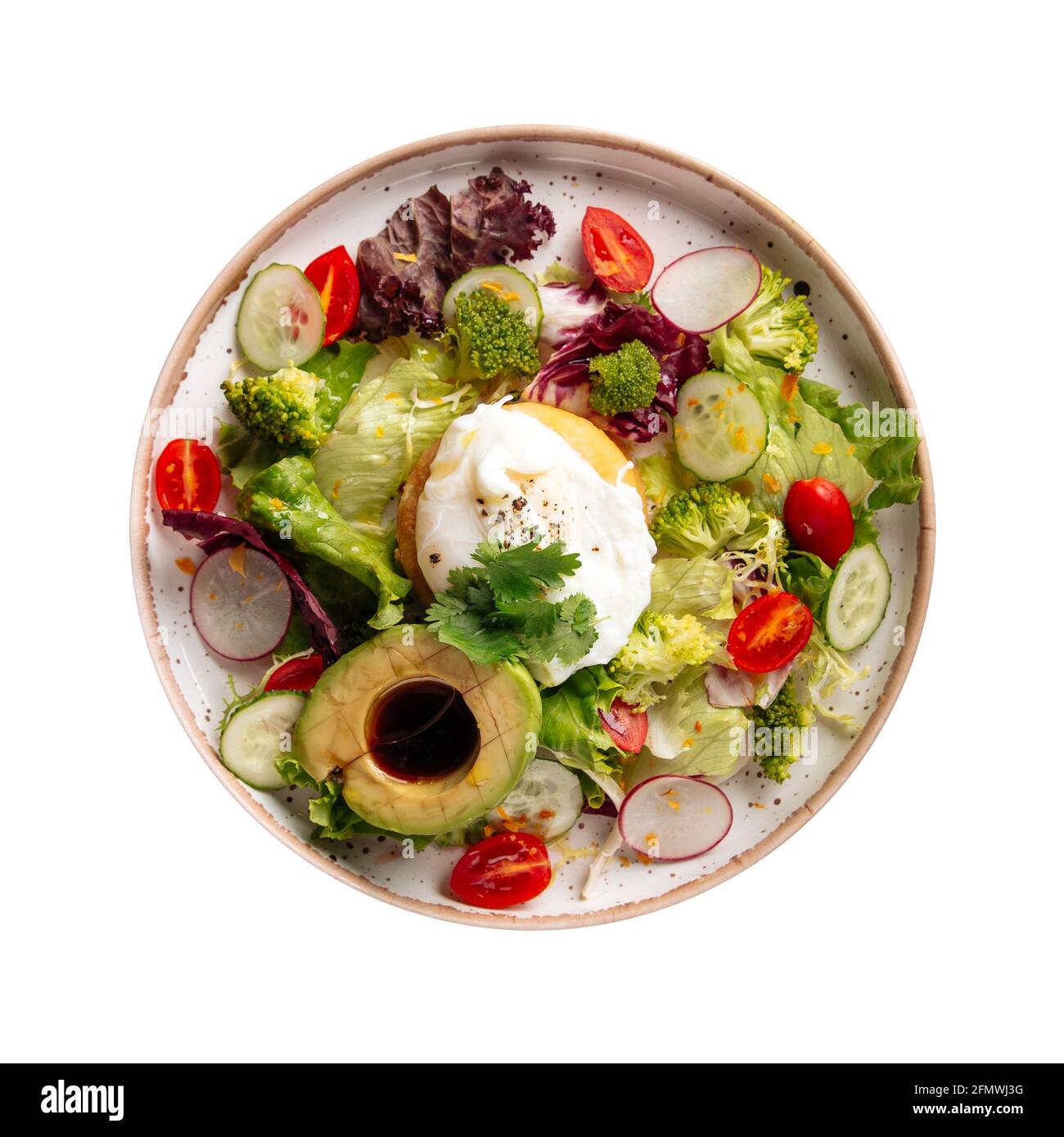 Isolated breakfast bowl with egg and vegetables Stock Photo - Alamy