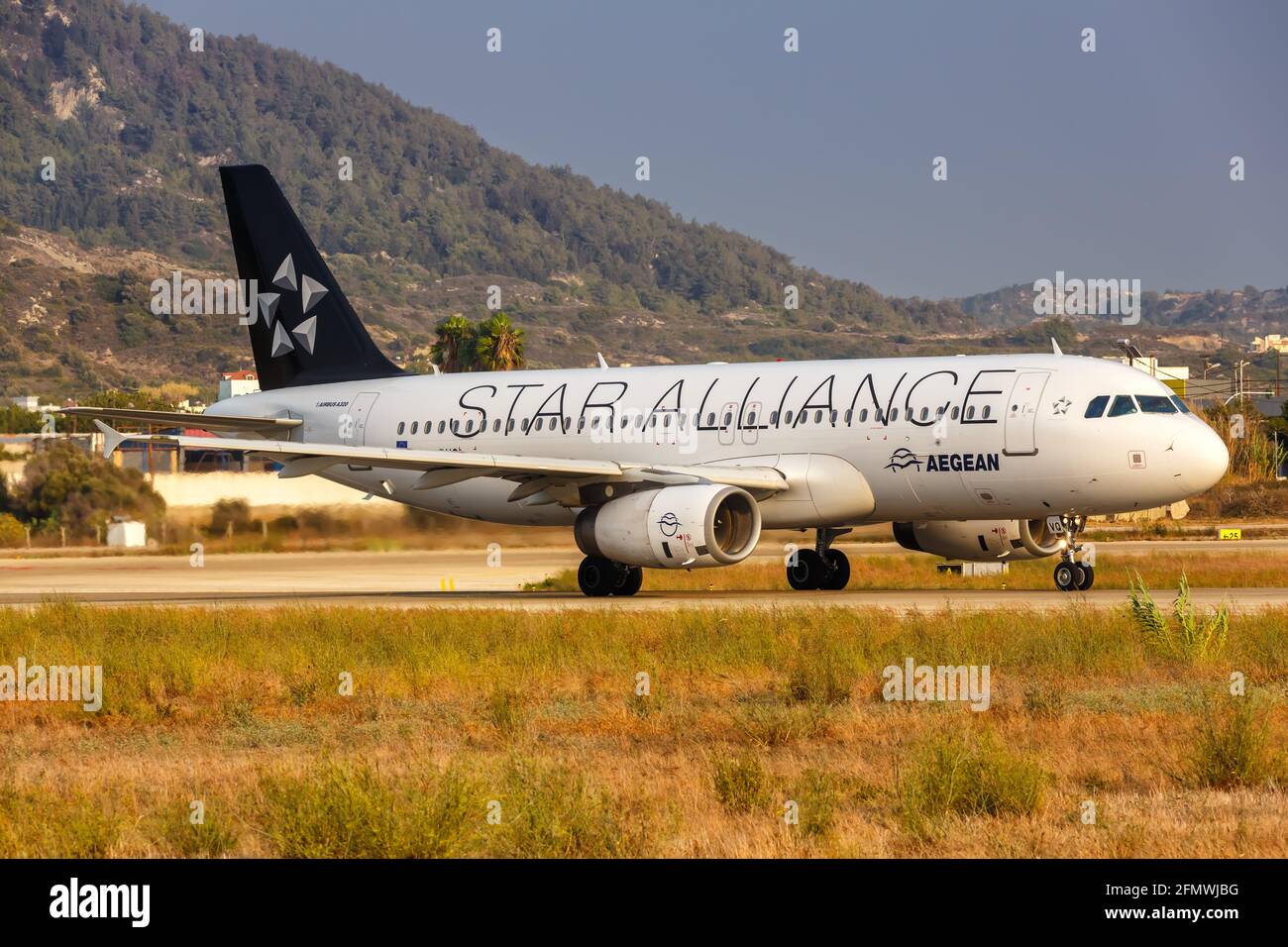 Rhodes, Greece - September 13, 2018: Aegean Airlines Airbus A320 airplane  with the Star Alliance special livery at Rhodes Airport (RHO) in Greece  Stock Photo - Alamy