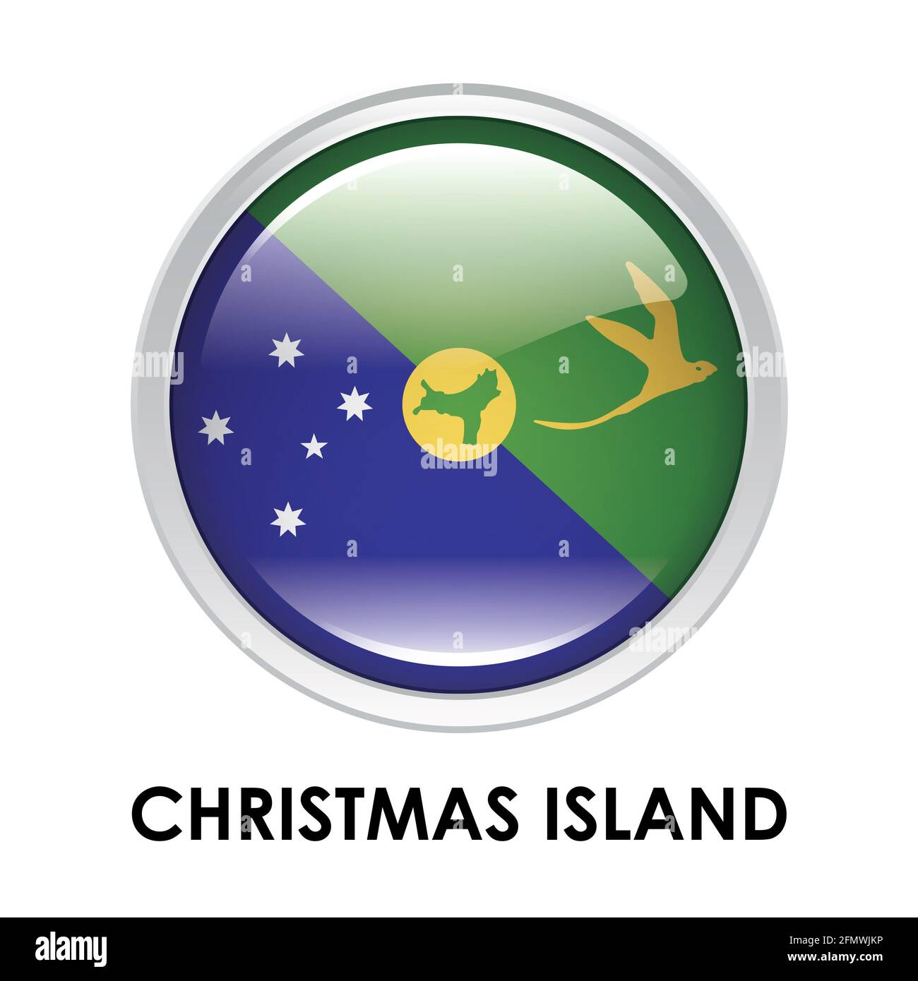 Round flag of Christmas Island Stock Photo